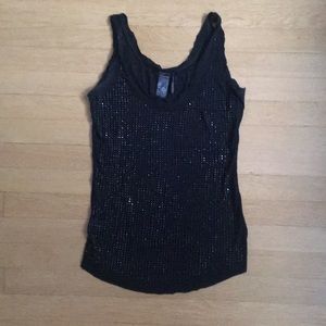 Sparkly black beaded tank by Guess, XS